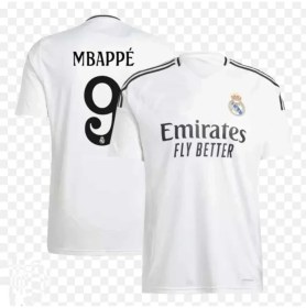 Resim Real Madrid Mbappe Iç Saha Beyaz 9 Numara 24/25 Sezon Kısa Kol Yetişkin Forma T-Shrt 