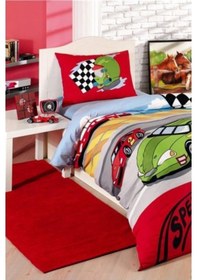 Resim Ranforce Nevresim Takımı Tek Kişilik Speedway Kırmızı 