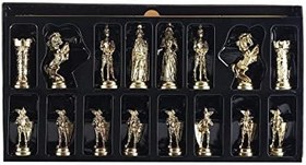 Resim GiftHome Büyük Boy Metal İngiliz Satranç Taşı Parlak 