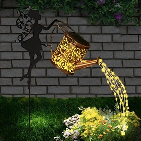 Resim Güneş Meleği Su Kazanı Lambası Güneş Su Kazanı Lambası Bahçe Dekoratif Lamba Çim Takılabilir Lamba 