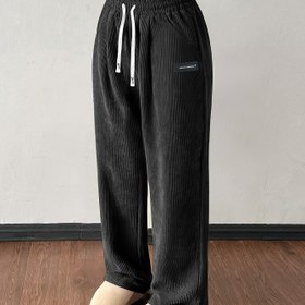 Resim Kadın Açık Gri Kadife Jogger Eşofman Altı - Düz Kesim, İpli Bel ve Yan Cepli Günlük Pantolon, Makinede Yıkanabilir, Nefes Alabilir, Tüm Sezon Konforu, Düz Renk, Koşu Pantolonu 