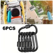 Resim Cloud011 6 Adet Sağlam Kilitli Dayanıklı Alüminyum Karabina Kilit Halkası Anahtarlık 
