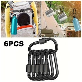 Resim Cloud011 6 Adet Sağlam Kilitli Dayanıklı Alüminyum Karabina Kilit Halkası Anahtarlık 