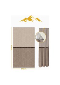 Resim Parlak Saten Mikro Kumaş Çift Kanat Fon Perde Takımı Prd0008 Renkli 