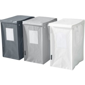 Resim IKEA Polipropilen Dımpa Çamaşır Sepeti Üçlü Set, Beyaz-koyu Gri-açık Gri Beyaz 35 x 35 35 L Plastik SİLİ 