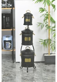 Resim Jasper JPR-1040 Yıldıray Metal Siyah Lüks Metal Standlı Sebzelik 