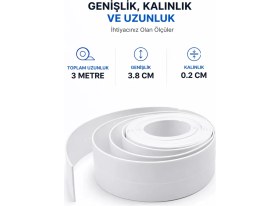 Resim Omilife Su Sızdırmaz İzolasyon Bandı 3.2 m Yapışkanlı Lavabo Küvet Kenar Koruma Şeridi Bant 