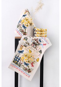 Resim En Güzel Mutfak Havlusu Modeli 3'lü Kelebekli Ev 