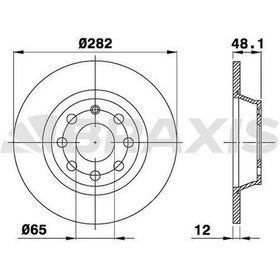 Resim Braxıs-ae0035 - Arka Fren Dısk Aynası Golf V Jetta Passat 1.4ts 