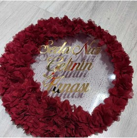 Resim Gülce Lazer Çiçekli Şeffaf Gelin Tefi 