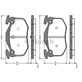 Resim BOSCH 986466350 Fren Balatası Arka CLIO I 90- CLIO II Megane I 95- / 106 II 96- 205 83- 206 98- 309 / Zx 91- Saxo 96- Xsara 97- 
