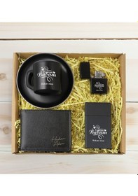 Resim Bk Gift Kişiye Özel İsimli Baba Temalı Siyah Türk Kahvesi Fincanı&cüzcan&çakmak&sigara Kutusu Hediye Seti-7, Babaya Hediye, Babalar Günü Hediyeleri Ko 
