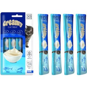 Resim M-Pets Creamy Ton Balığı ve Karidesli Yetişkin Kedi Ödülü 4 x 15 G 