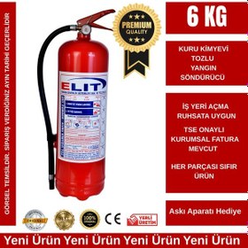 Resim Ruhsat İçin Uygun 6 Kg Kuru Kimyevi Tozlu Yangın Söndürücü + 4 Yıl Tarihli 