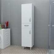 Resim T Designo Tudor Banyo Boy Dolabı-Çok Amaçlı Dolap-Kiler Dolabı 40 cm Beyaz 