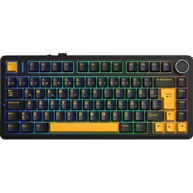 Resim Aula F75 Mekanik Rgb Tkl Graywood V4 Switch Kablosuz Makrolu Hot Swap Türkçe Q Klavye Siyah 