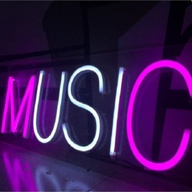 Resim Neon Led Işık Music Gece Lambası Renkli 