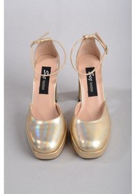 Resim Seç 8249 Platformlu Topuklu Kadın Ayakkabı Topuk: 9,5 Cm Platform: 2 Cm Altın - 37 Altın 