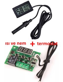 Resim Genel Markalar W1209 Dijital Termostat Isı Nem Ölçer, Higrometre, Kuluçka Seti, Kuluçka Makinesi 