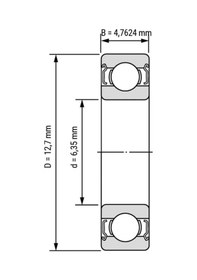 Resim R188 Zz Rulman 6,35X12,70X4,76 521743008 