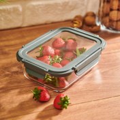 Resim Tohana Kilitli Cam Saklama Kabı - Gri - 1000 ml 
