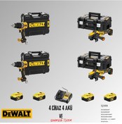 Resim Dewalt DCD805NT + DCD805NT + DCG409VSNT+ DCG409VSNT 4 Adet 5 Amper Akü + Şarj Aleti Set 