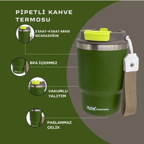 Resim Rox CAMPING PİPETLİ KAHVE TERMOSU 0.45 LT - YEŞİL 