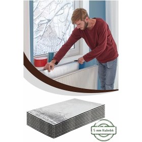 Resim 5 Adet Kalorifer Radyatör Arkalığı Isı Yalıtımı Levhası Petek Arkası Alüminyum Folyo İzolasyon Plaka 