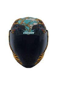 Resim Icon Airflite Edo MIPS Kapalı Motosiklet Kaskı Siyah Mavi Gri Turuncu 