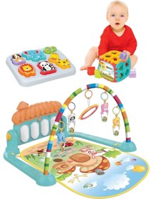 Resim Shem Piyanolu Mantar Bebek Oyun Halısı Aynalı Müzikli Işıklı 3d Hayvanlar Bultak Kare Bultak Eğitici Set 