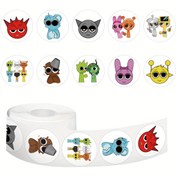 Resim 500 adet Yuvarlak Bantlı Sticker-Sprunki Oyun Stickerları Rulo Vinil Stickerlar Scrapbook, Günlük, Laptop, Tampon, Kaykay, Su Şişeleri, Bilgisayar, Telefon, Karikatür Anime 