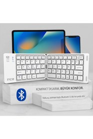 Resim Inca IBK-580BT Katlanabilir Bluetooth Klavye | Sessiz 67 Tuş Mini Taşınabilir iOS/Android/Windows Uyumlu 