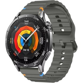 Resim Huawei Watch GT5 46mm İle Uyumlu Dalga Desenli Tokalı Yumusaş Soft Silikon Kordon 