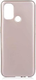 Resim Nevarium One Plus Nord N100 Uyumlu Kılıf Silikon Yumuşak Dokulu Premium- Gold 