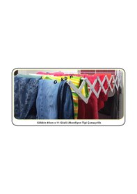 Resim Gökbin85cmx11Gözlü Alüminyum Akordiyon Çamaşırlık Askısı Kurutmalık Gri - Gümüş 