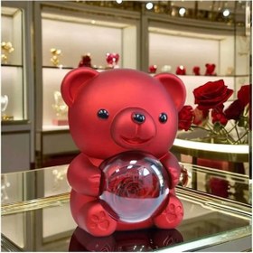 Resim Monamour Güllü Ayıcık Süpriz Hediye Yüzük Kolye Mekanizmalı Takı Kutusu Kırmızı 