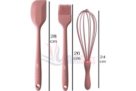 Resim Feyza Design Içli Tatlı ve Pasta Hazırlık Seti, Silikon Büyük Boy Spatula, Yumurta Fırçası, Çırpıcı 