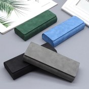 Resim Retro Fresh Elegant Glasses Case, PU Deri Taşınabilir Güneş Gözlüğü Saklama Kutusu, Dayanıklı Koruyucu Kap, Erkekler Kadınlar Öğrenciler için Gözlük Aksesuarları 