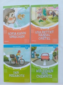 Resim Lingua Yayınevi Almanca Hikaye Seti - 4 Kitap - 1. 2. 3. Seviye - Renkli, Resimli, Alıştırmalı 