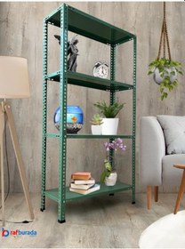 Resim 4 Katlı Renkli Çelik Raf, Depo Arşiv Kiler Rafı Metalik 