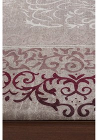 Resim Modern Desenlerde Kadife Dokulu Lastikli Halı Örtüsü Mürdüm- Gülkurusu Mürdüm 