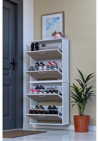 Resim Eliusta Berrak Cordoba 8 Bölmeli Ayakkabılık 72 Cm Genişlikte Duvara Monte 72x156x26 Cm Ayakkabılık Cordoba 