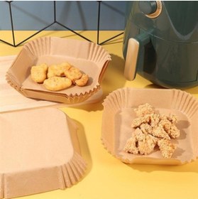 Resim Go İthalat 50 Adet Air Fryer Pişirme Kağıdı Tek Kullanımlık Yağ Geçirmez Yapışmaz Kare Tabak Model PVC (5440) 