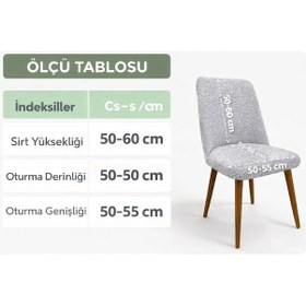 Resim Bohem Sandalye Kılıfı Yeni Model Sandalye Örtüsü Jakarlı Tuğla Desen 1 Adet Gri 