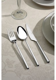 Resim Nehir Gloria 84 Parça Çatal Kaşık Bıçak Seti Takımı 12 Kişilik Paslanmaz Çelik Gri 