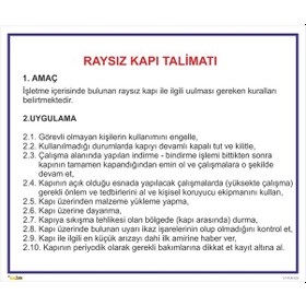 Resim RAYSIZ KAPI TALİMATI TLM 030 