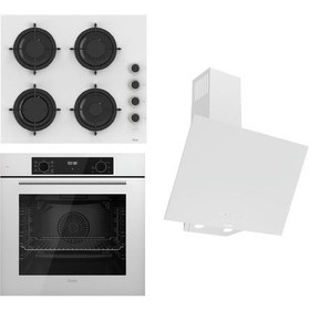 Resim Ferre Flowart-Silentart Serisi QBL63CB + CS206-FA + D078-SA Beyaz Ankastre Set 