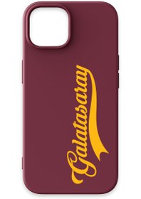 Resim Galatasaray El Yazı Bordo Silikon Telefon Kılıfı - iPhone 15 