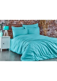 Resim Komfort Home Çift Kişilik Çizgili Pamuk Saten Nevresim Takımı (435498196) Yeşil 