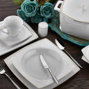 Resim Aryıldız Bone Square Kare 60 Parça 12 Kişilik Yemek Takımı 